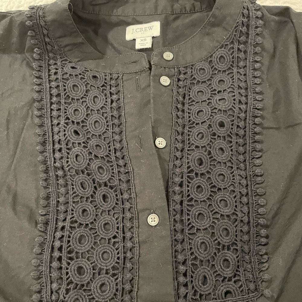 J Crew women’s black dress embroidered size extra small - Picture 3 of 4